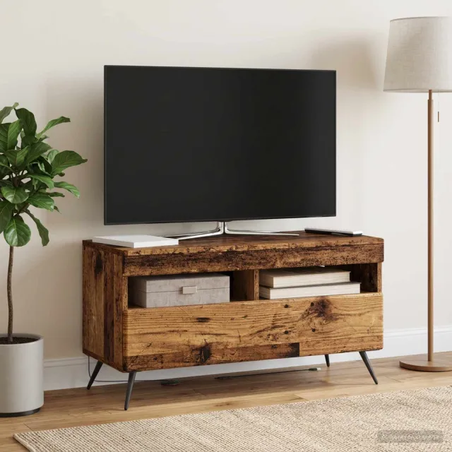 vidaXL LED tv-meubel Oud hout Bewerkt hout Bruin