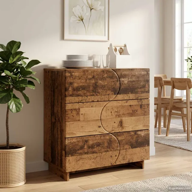 vidaXL Dressoir Oud hout 70 x 38 x 75 cm Bewerkt hout Bruin