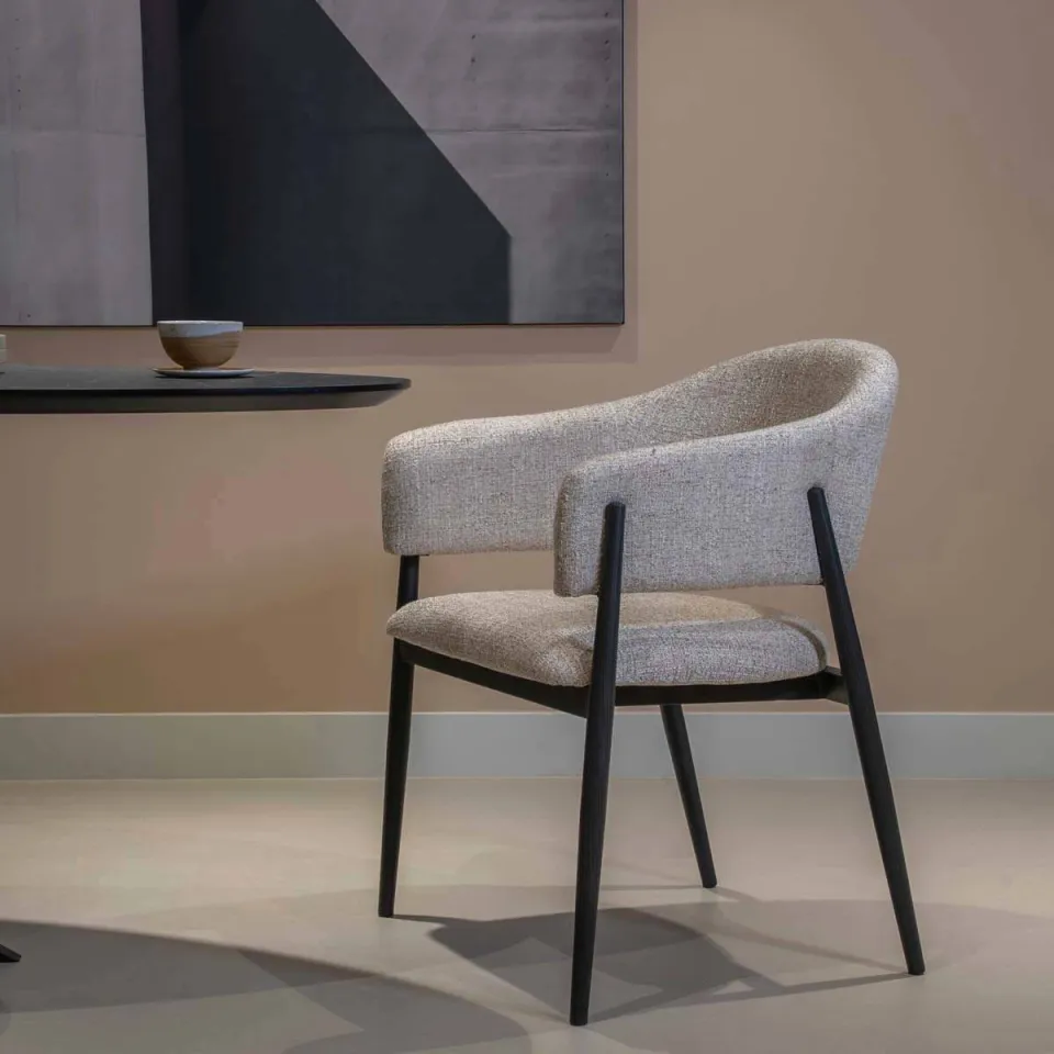 Giga Meubel eetkamerstoel Dénia beige zwart, foto 6