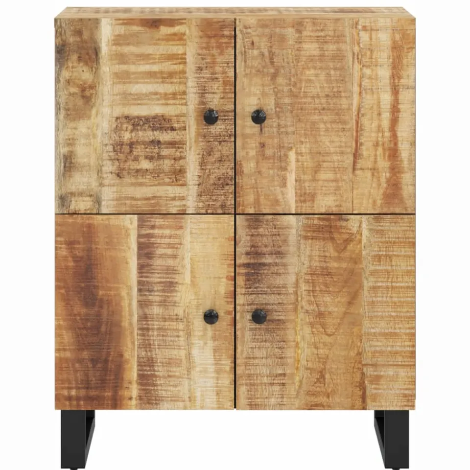 vidaXL Dressoir met 4 deuren 60x33x75 cm massief mangohout Bruin