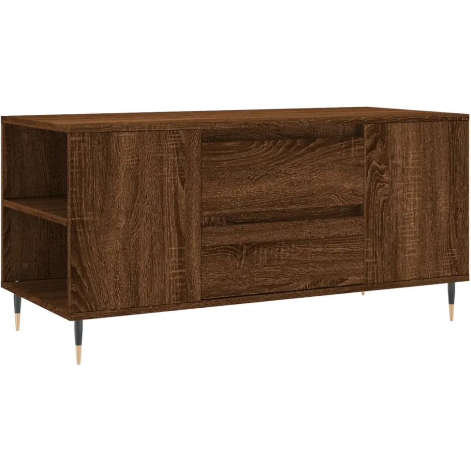 vidaXL Salontafel 102x44,5x50 cm bewerkt hout bruin eikenkleur, foto 3