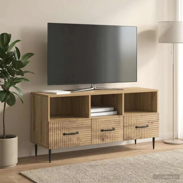 vidaXL TV-kast 102 x 34,5 x 50 cm Artisanaal eiken Bewerkt hout, foto 2