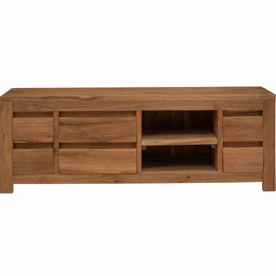 vidaXL Tv-meubel 110 x 30 x 40 cm Naturel Massief Teakhout, foto 2