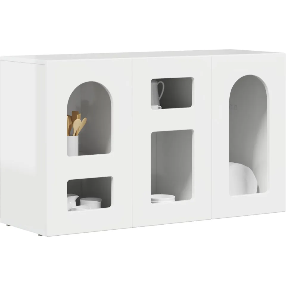 vidaXL Dressoir ELST Hoogglans wit 100 x 35 x 59 cm Bewerkt hout, foto 2
