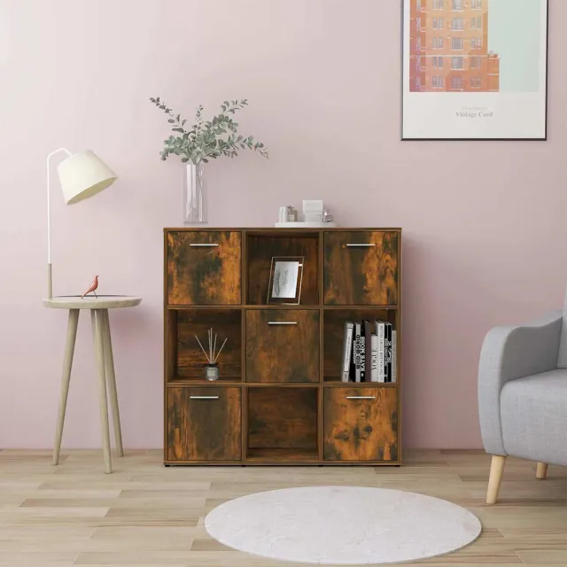 vidaXL Boekenkast 90x30x90 cm bewerkt hout gerookt eikenkleurig Bruin
