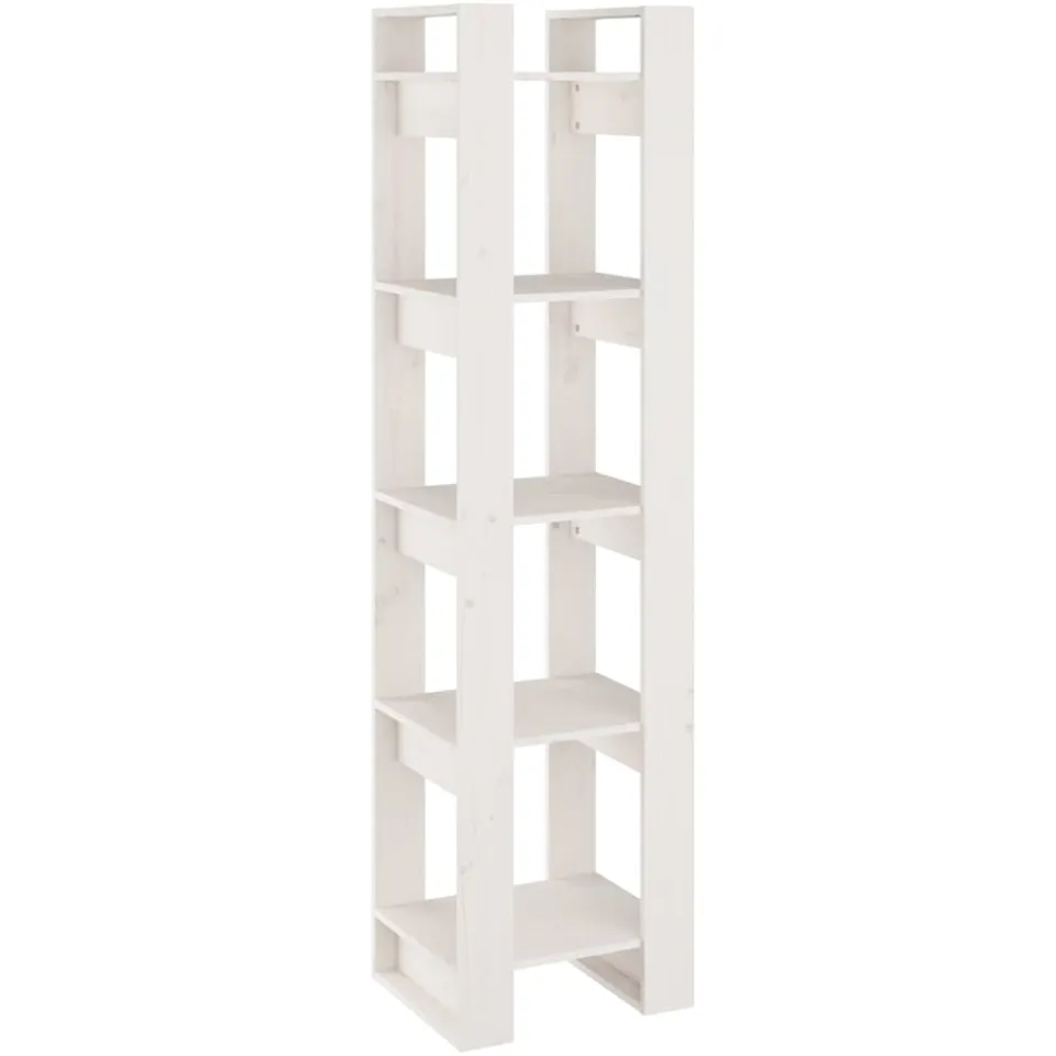 vidaXL Boekenkast/kamerscherm 41x35x160 cm massief grenenhout wit