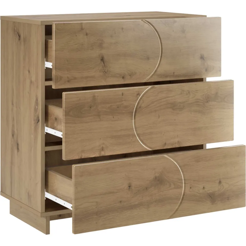 vidaXL Dressoir Artisanaal eiken 70 x 38 x 75 cm Bewerkt hout Bruin