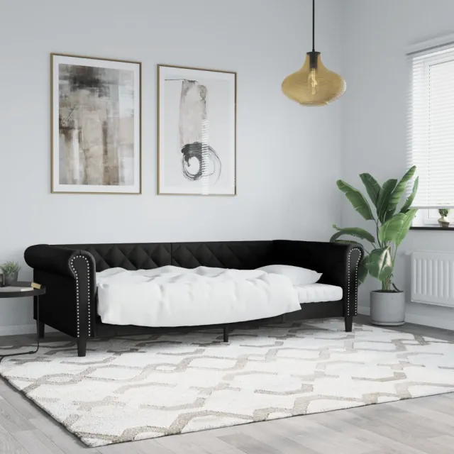 vidaXL Slaapbank 90x190 cm kunstleer zwart