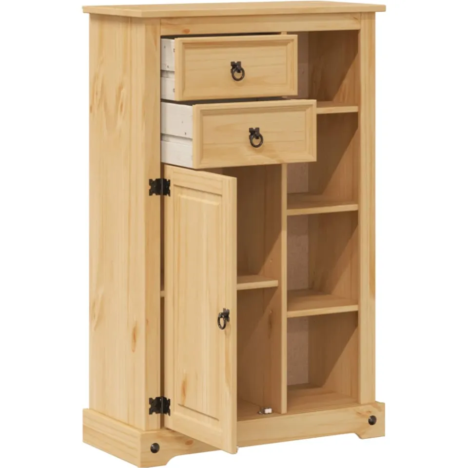 vidaXL Badkamerkast Corona 70x33x110 cm massief grenenhout Bruin