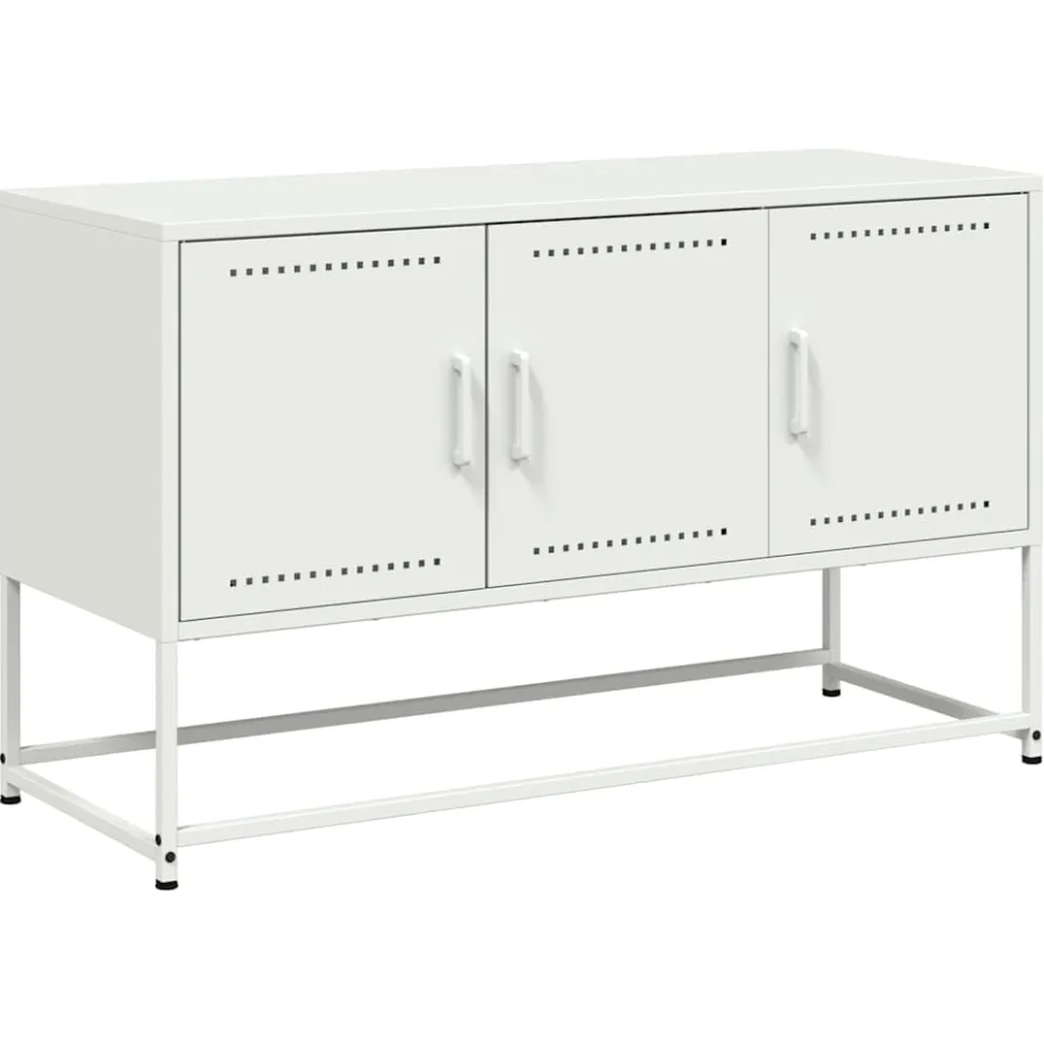 vidaXL Tv-meubel 100,5x39x60,5 cm staal wit