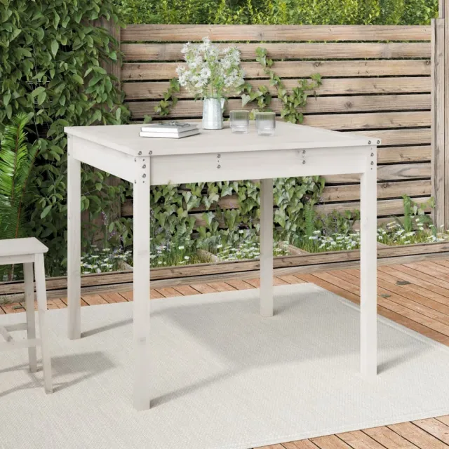 vidaXL Tuintafel 82,5x82,5x76 cm massief grenenhout wit