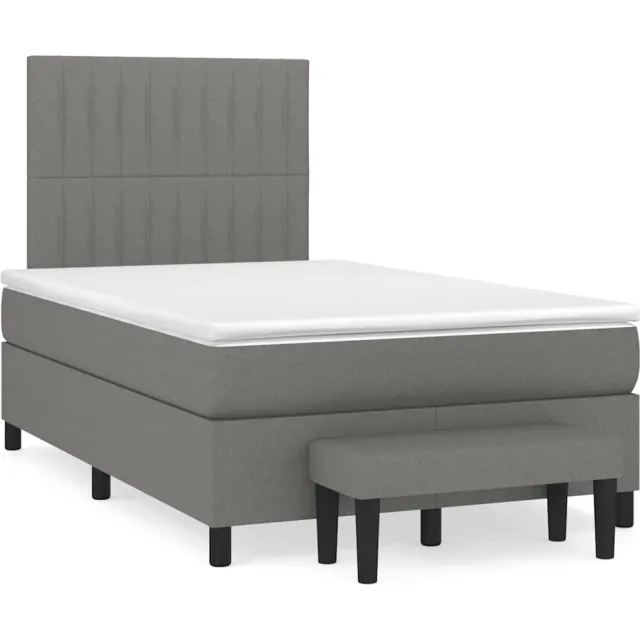 vidaXL Boxspring met matras stof donkergrijs 120x190 cm grijs
