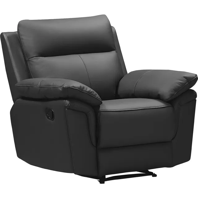 Vente-unique Relaxfauteuil van buffelleer PAKITA - Zwart