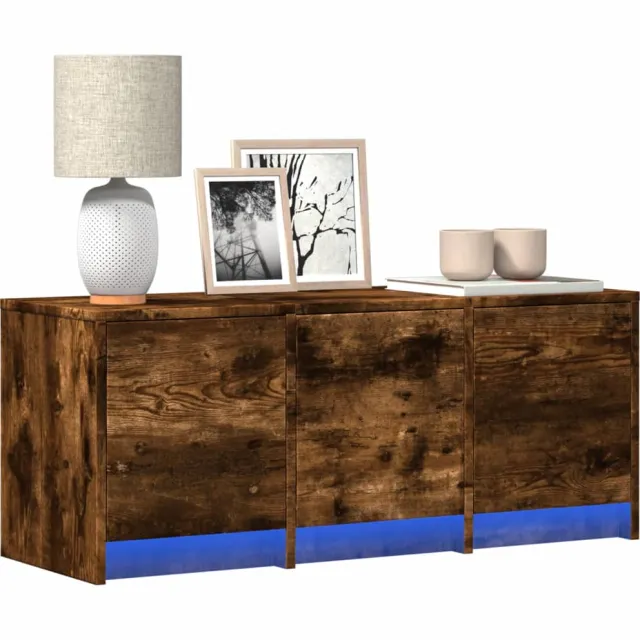 vidaXL Tv-meubel met LED 97x34x40 cm bewerkt hout gerookt eikenkleur Bruin