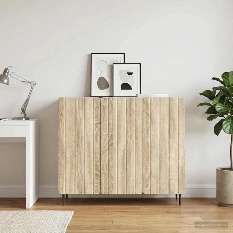 vidaXL Dressoir Sonoma Eiken 89 x 34,5 x 82 cm Bewerkt hout, foto 3