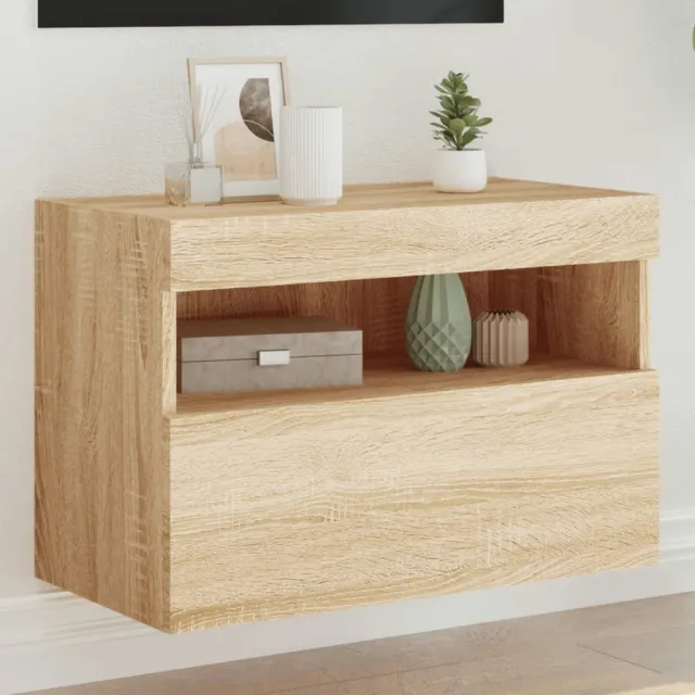 vidaXL Tv-wandmeubel met LED-verlichting 60x30x40 cm sonoma eikenkleur Bruin