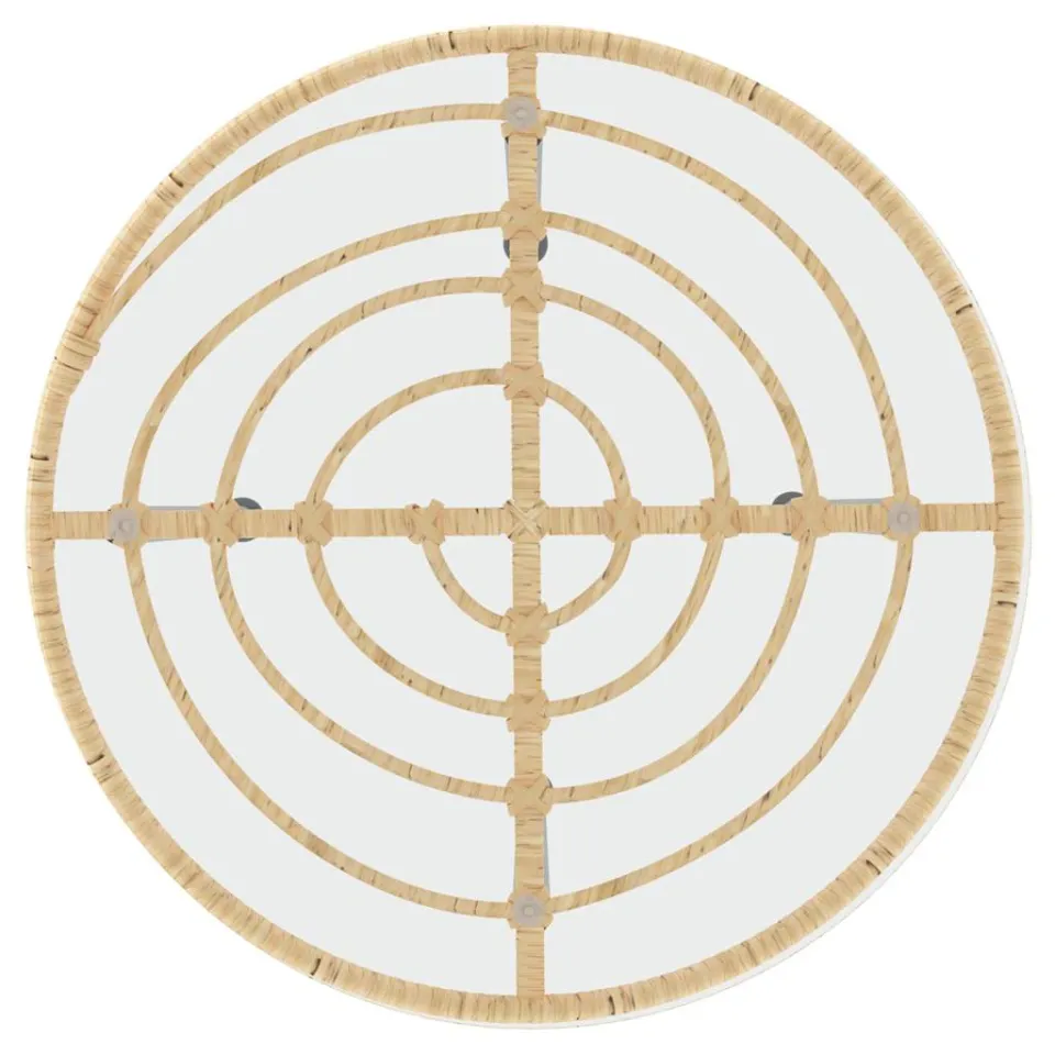 vidaXL Eettafel Ø55 cm gehard glas en staal, foto 4