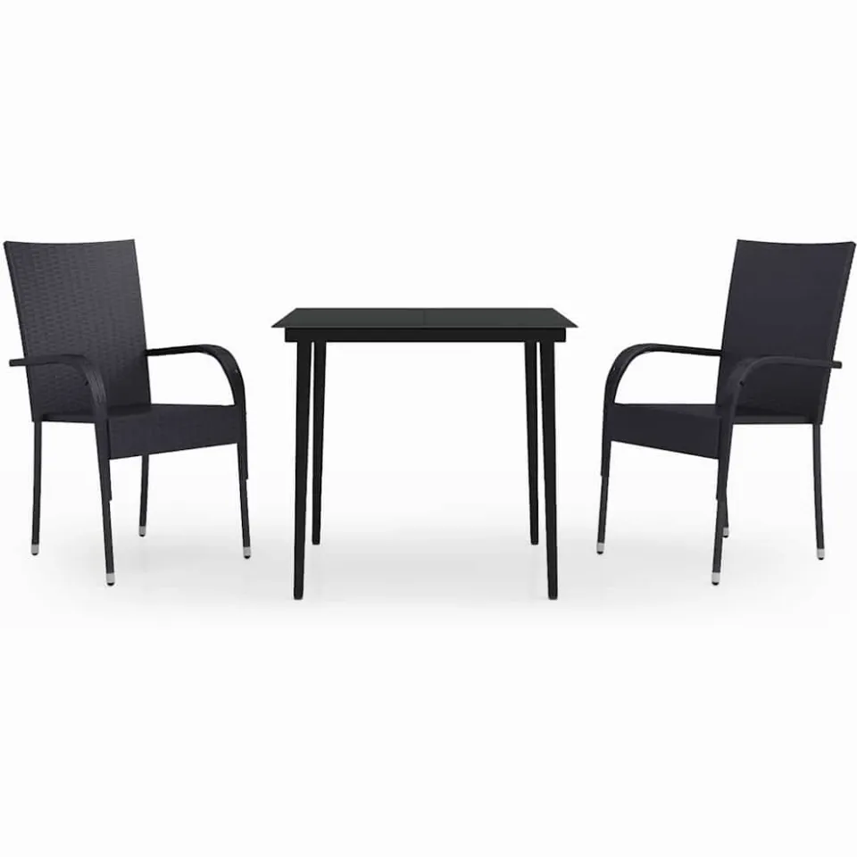 vidaXL 3-delige Tuinset zwart, foto 3