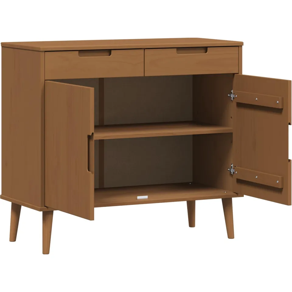 vidaXL Dressoir MOLDE Caramel 90 x 40 x 80 cm Bruin