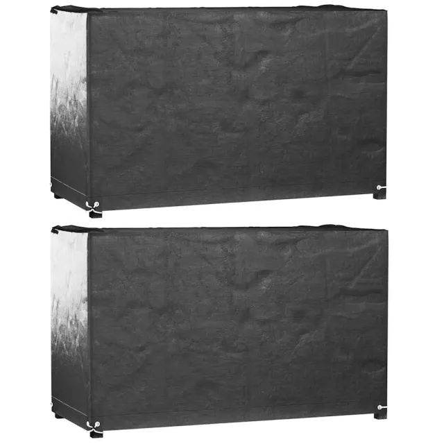 vidaXL Tuinmeubelhoezen 2 st 8 oogjes rechthoekig 170x94x70 cm Zwart