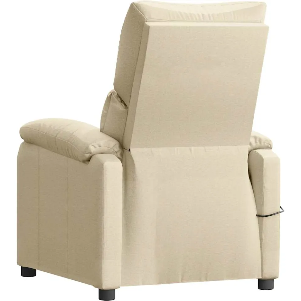 vidaXL Massagestoel stof crèmekleurig, foto 4
