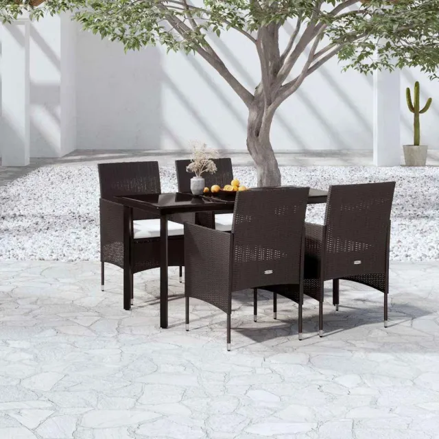 vidaXL 5-delige Tuinset met kussens zwart, foto 2