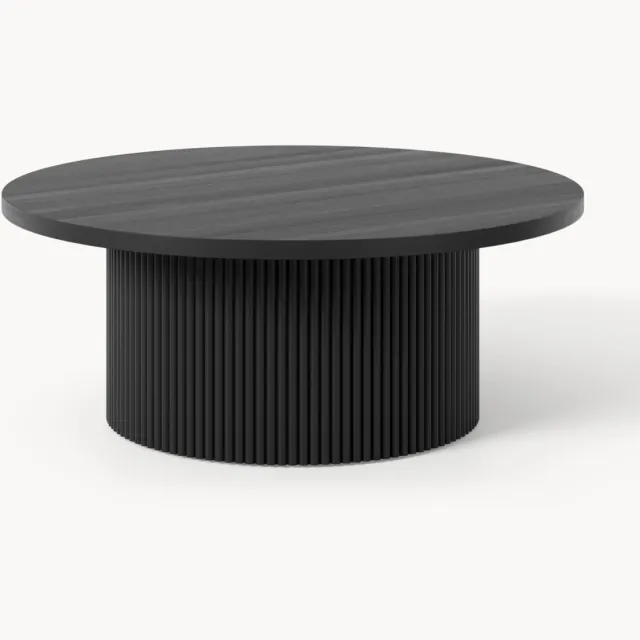 Westwing Collection Ronde houten salontafel Nele Zwart