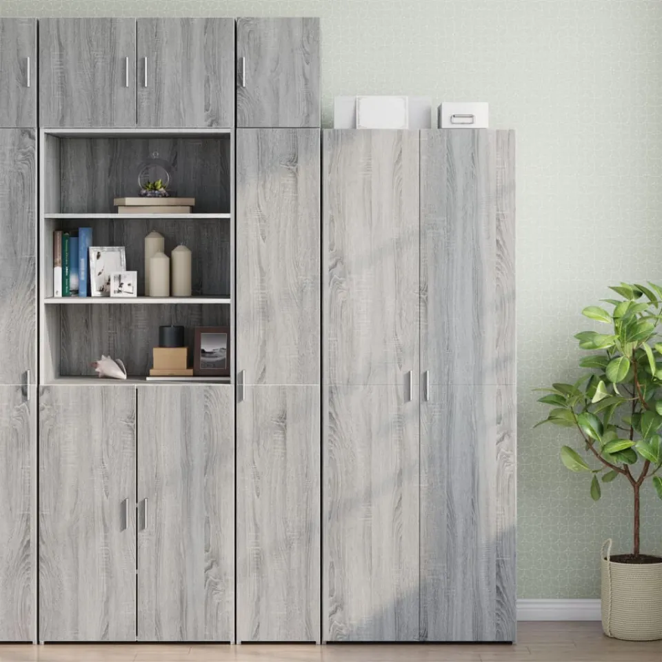 vidaXL Wandkast 30x42,5x40 cm bewerkt hout grijs sonoma eikenkleurig, foto 2