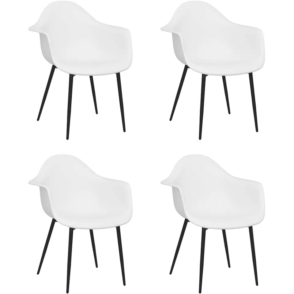vidaXL Eetkamerstoelen 4 st PP wit, foto 3