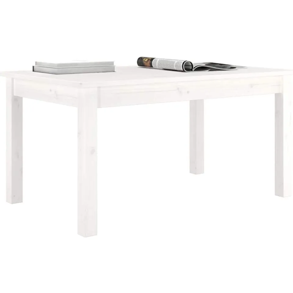 vidaXL Salontafel 80x50x40 cm massief grenenhout wit