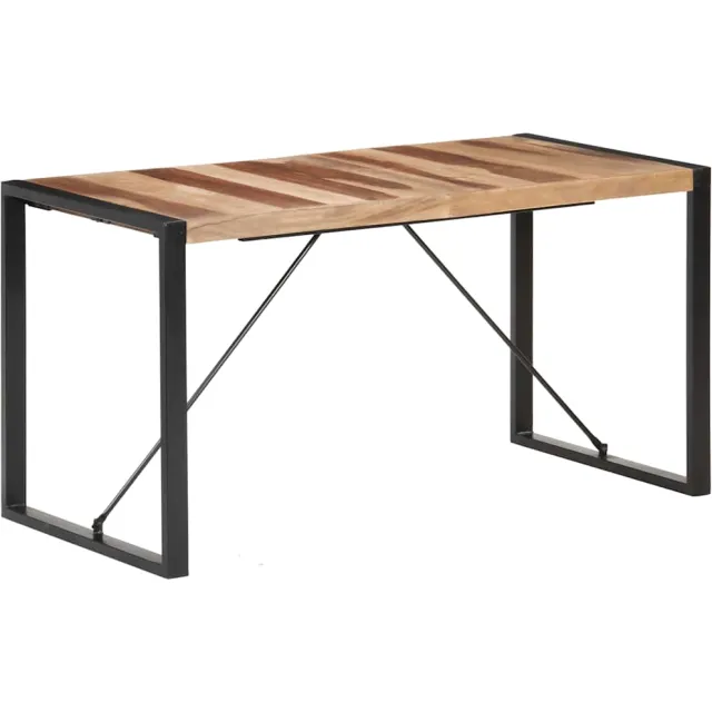 vidaXL Eettafel 140x70x75 cm massief hout Bruin