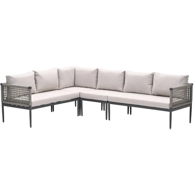 Garden Impressions Teramon hoekset - 4-dlg. - carbon black - taupe - desert sand