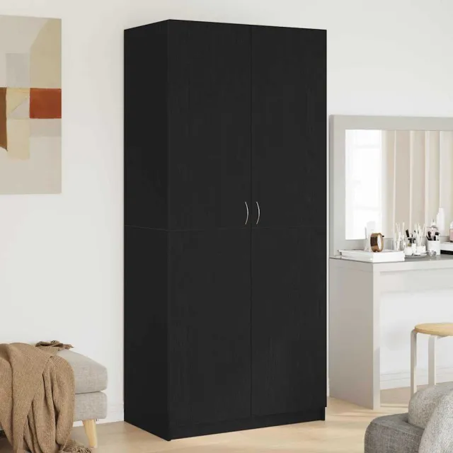 vidaXL Kledingkast Zwart Eiken 90 x 52 x 200 cm Bewerkt hout