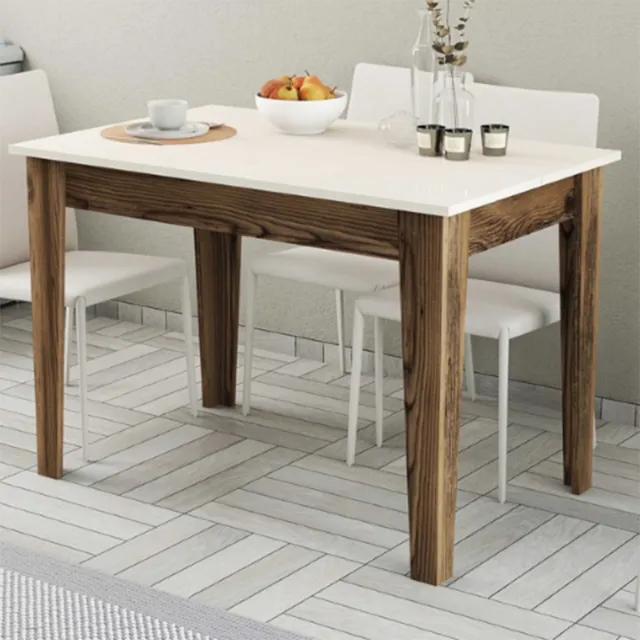 Skye Decor , Keukentafel, Kiev 508 - Walnut, Cream, Gemelamineerde spaanplaat, Walnoot & Crème, 110 x 72 x 75 cm Bruin