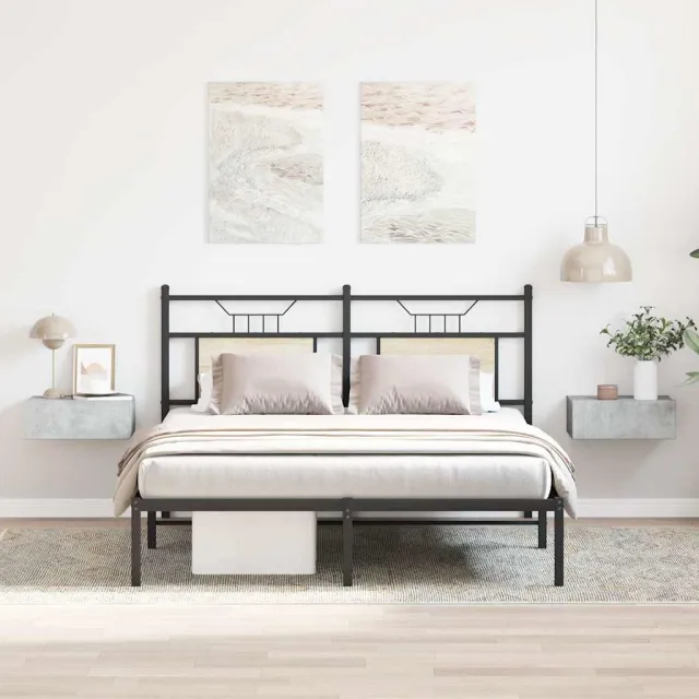 vidaXL Nachtkastjes 2 st zwevend 40x30x15 cm bewerkt hout betongrijs grijs, foto 2