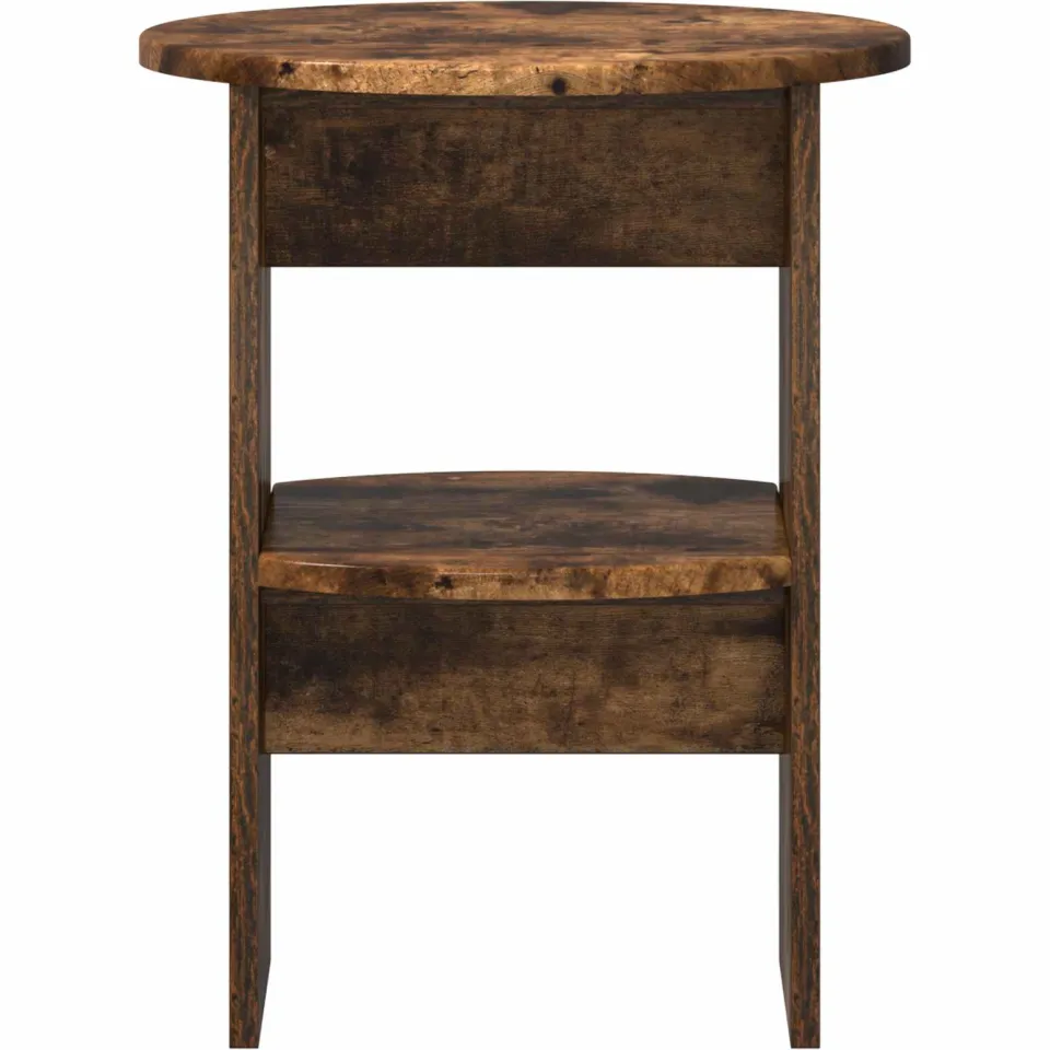 vidaXL Bijzetkast Gerookte Eik Ø40 x 50 cm Geconstrueerd hout bruin, foto 4