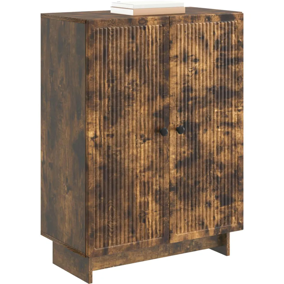 vidaXL Dressoir Gerookt eiken 66 x 34,5 x 90 cm Bewerkt hout Bruin