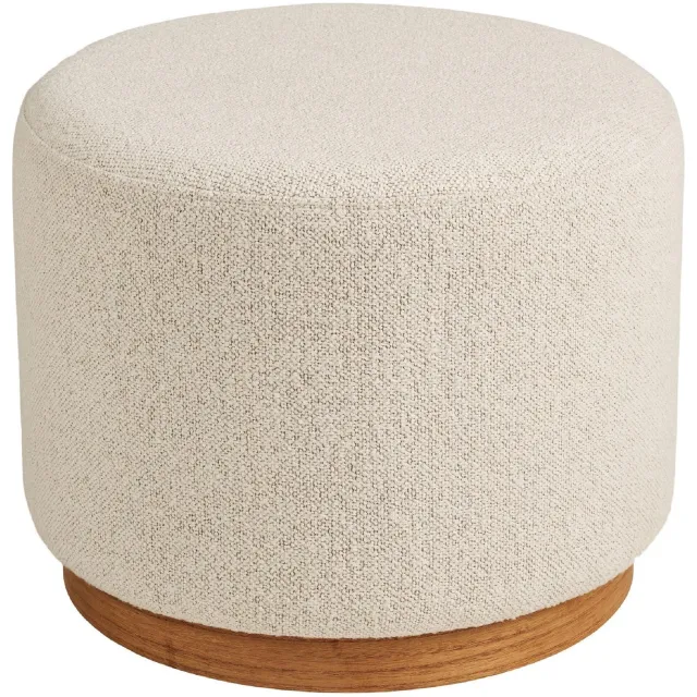 Nest of Nora Ronde poef hocker voetenbank ø50x41 cm - Sand Beige