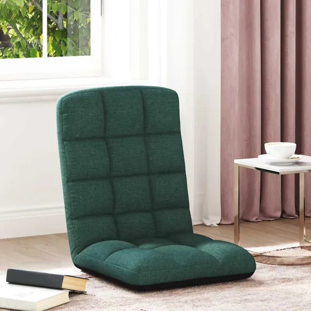 vidaXL Opvouwbare vloerstoel donkergroen 71x51x62 cm stof groen
