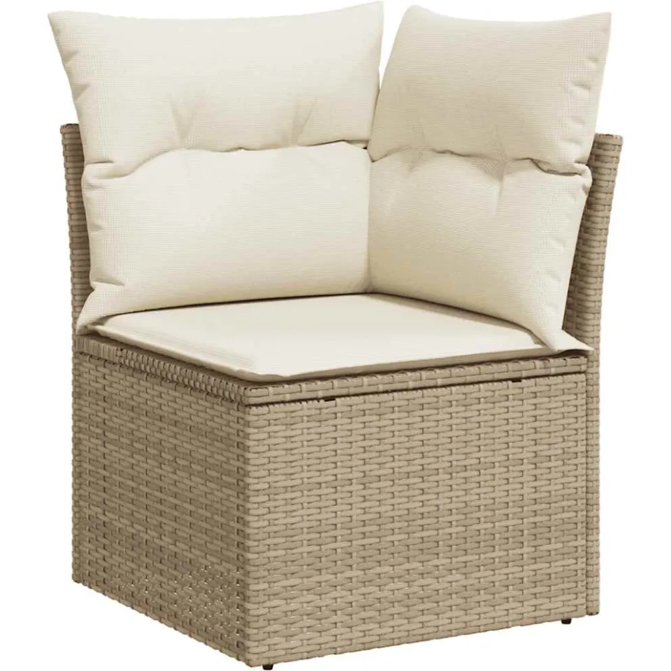 vidaXL 11-delige Tuinset met kussens poly rattan acacia beige, foto 4