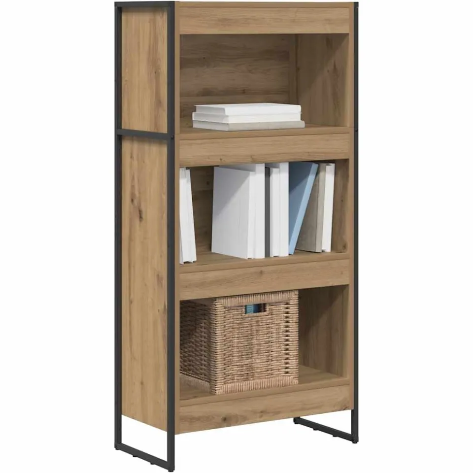 vidaXL Boekenkast 60 x 30 x 121 cm Bewerkt hout Ambachtelijk eiken Bruin