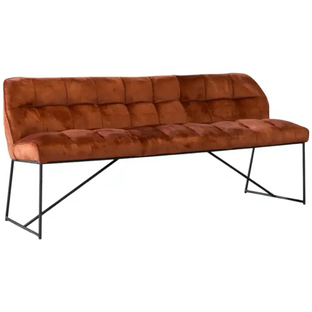 NordXL Eetkamerbank Janna koper velvet 185 cm