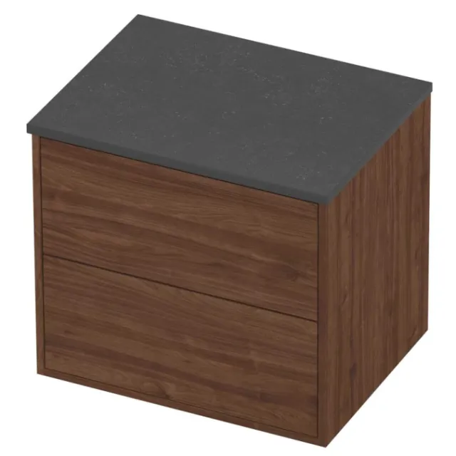 Proline Deck Badmeubelset Hardsteen Voor Grepen Symmetrisch 60x46x54 cm Blue Stone Indian Walnut Houtlook