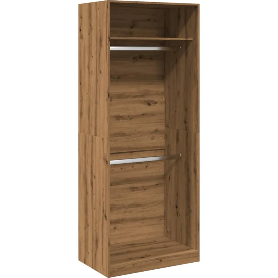 vidaXL Kledingkast 80x50x200 cm bewerkt hout artisanaal eikenkleur, foto 3