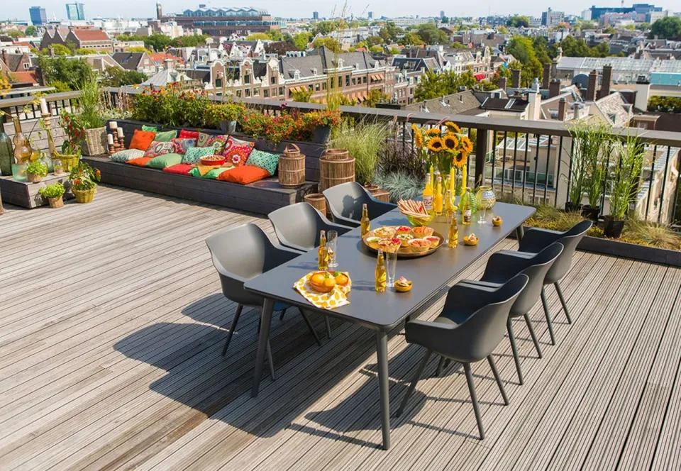 Hartman tuinmeubelen Hartman Sophie Studio 170cm dining tuinset 5-delig grijs, foto 4