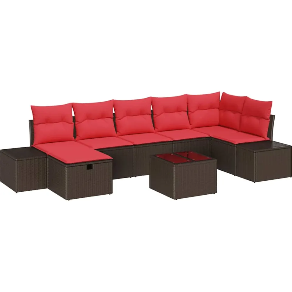 vidaXL Tuin Sofa Set 8 st Bruin poly rattan