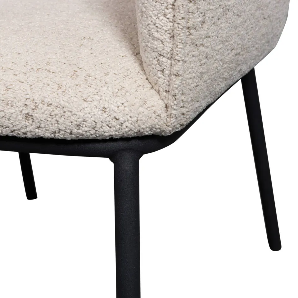 WOOOD Leon eetkamerstoel bouclé beige, foto 6