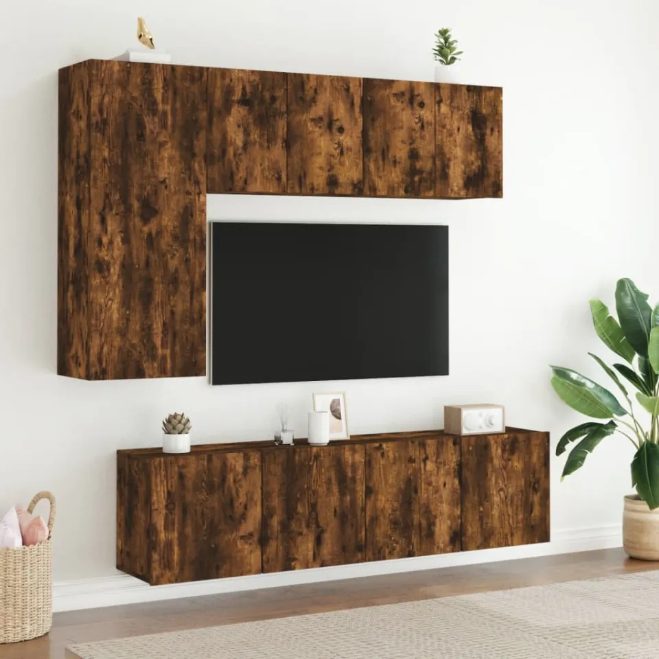 vidaXL Tv-meubel wandgemonteerd 60x30x41 cm gerookt eikenkleurig, foto 4