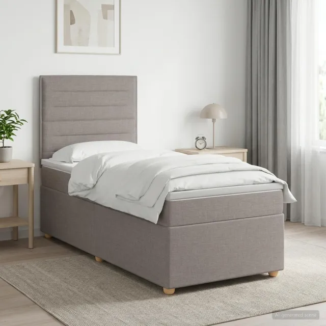vidaXL Boxspringbed met matras met hoofdeinde Taupe 80 x 200 cm Stof