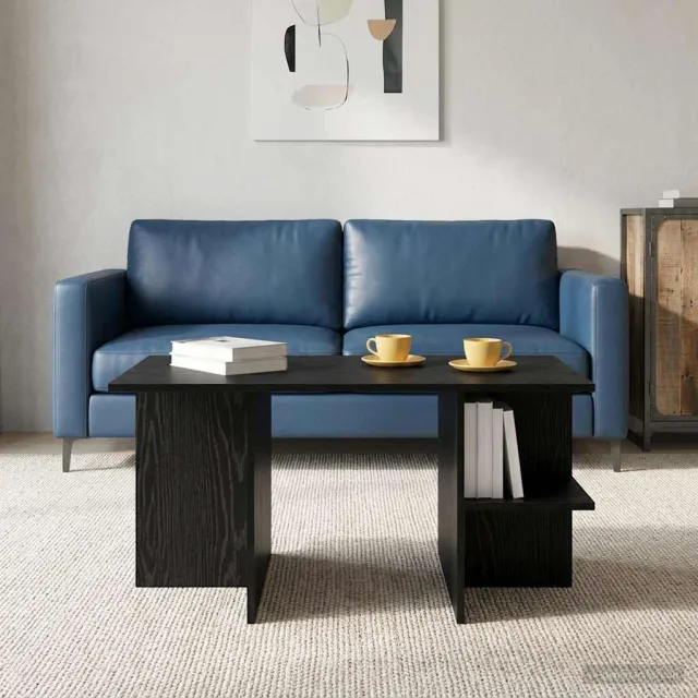 vidaXL Salontafel Zwart eiken 87 x 50 x 45 cm Geconstrueerd hout, foto 2